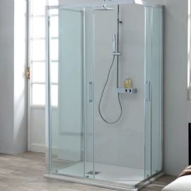 Box doccia centro stanza porta scorrevole cm L70xP70 Flex