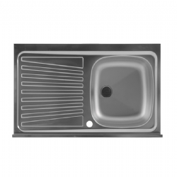 Lavello inox una vasca e sgocciolatoio 80x50 Colavene