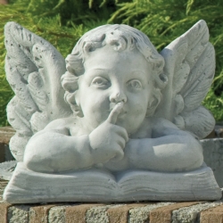 Putto Silenzio cm 21 in pietra ricostituita