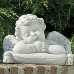 Putto Sonno 26x15 H 21 in pietra ricostituita