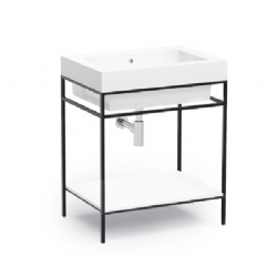 Lavabo 60x50 Alaqua Quadrello con base in legno Colavene