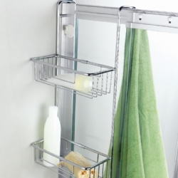 Pensile doccia Sx per box doccia con anta scorrevole, con 2 porta accappatoio Stilhaus