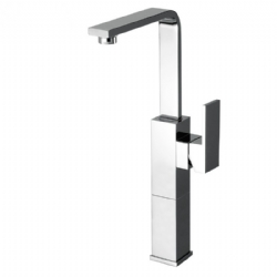 Miscelatore per lavabo con canna alta girevole, con prolunga mm 70, senza scarico New Space