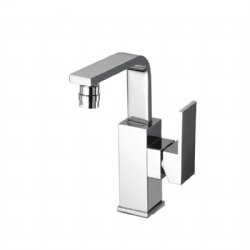 Miscelatore per bidet con canna alta girevole e scarico New Space
