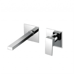 Miscelatore per lavabo ad incasso, con bocca a parete senza scarico New Space