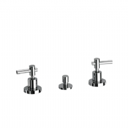 Batteria per bidet tre fori senza canna, con scarico Mood