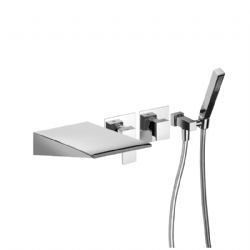 Miscelatore per vasca ad incasso con bocca a cascata e kit doccia Vicky