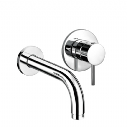 Miscelatore per lavabo ad incasso, con bocca a parete senza scarico Heos