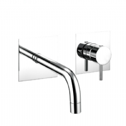 Miscelatore per lavabo ad incasso, con bocca a parete mm 200 senza scarico Simply