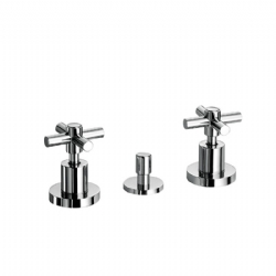 Batteria per bidet tre fori senza canna, con scarico Yuppy