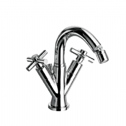 Monoforo per bidet con canna alta girevole e scarico Yuppy