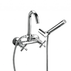 Gruppo vasca esterno con kit doccia, con duplex Yuppy