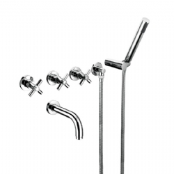 Gruppo vasca ad incasso con bocca con kit doccia Yuppy