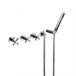 Gruppo vasca/doccia ad incasso con deviatore a due uscite, con kit doccia Yuppy