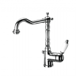 Miscelatore per lavabo con canna alta antica girevole e scarico Parentesi