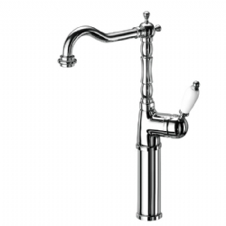 Miscelatore per lavabo con canna alta antica girevole e prolunga mm 130 senza scarico Parentesi