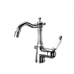 Miscelatore per bidet con canna alta antica girevole e scarico Parentesi