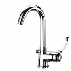 Miscelatore per lavabo con canna alta girevole e scarico Parentesi