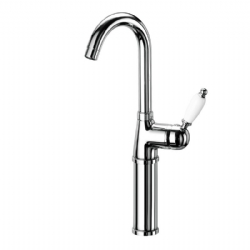 Miscelatore per lavabo con canna alta girevole e prolunga mm 130 senza scarico Parentesi