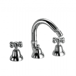 Batteria per bidet tre fori con canna alta girevole e scarico Noa
