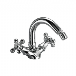 Monoforo per bidet con canna alta girevole e scarico Noa