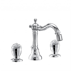 Batteria per bidet tre fori retrÔö£Ôöé con canna alta girevole e scarico My Bijoux