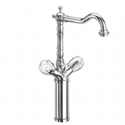 Monoforo per lavabo retrÔö£Ôöé con canna alta girevole e prolunga mm 130 senza scarico My Bijoux