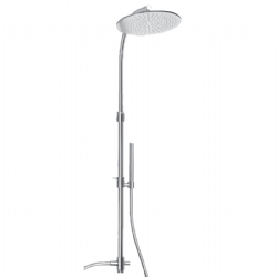 Colonna doccia in ottone con soffione in acciaio Ôö£├┐ 300 mm e doccia in ottone, senza miscelatore