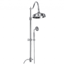 Colonna doccia in ottone con soffione in ottone Ôö£├┐ 200 mm e doccetta in ottone, senza miscelatore
