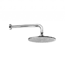 Soffione tondo in ottone diam.200 mm, anticalcare e monogetto con braccio doccia in ottone