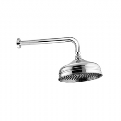 Soffione retrÔö£Ôûô ANTICALCARE in ottone diam.200 mm, monogetto con braccio doccia in ottone