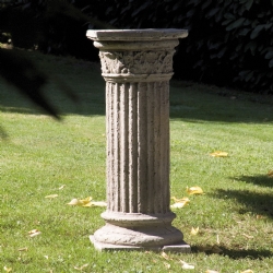 Colonna greca in pietra ricostituita corrosa h 80