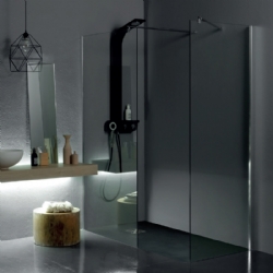 Doppia parete doccia angolare in vetro cm 130+cm 70 6PAR53