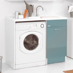 Lavapanni copri lavatrice DX Duo 106x60 celeste con cesto Colavene