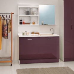 Lavapanni porta lavatrice Active Wash melanzana 130x66.5 con cesto Colavene