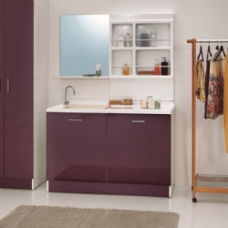 Lavapanni porta lavatrice Active Wash melanzana 130x66.5 con cesto Colavene