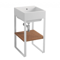 Lavabo in ceramica 45x50 su struttura in metallo Volant Colavene