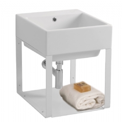 Lavabo in ceramica 45x50 su struttura in metallo Volant Colavene
