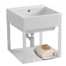 Lavabo in ceramica 50x50 su struttura in metallo Volant Colavene