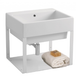 Lavabo in ceramica 60x50 su struttura in metallo Volant Colavene