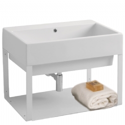 Lavabo in ceramica 75x50 su struttura in metallo Volant Colavene