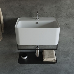 Lavabo in ceramica bianco lucido 50x40 su struttura Wynn - Colavene
