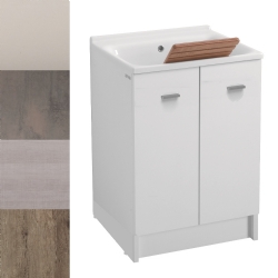 Lavatoio in ceramica bianco lucido 60x50 su mobile Large - Colavene