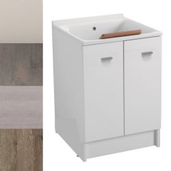 Lavatoio in ceramica bianco lucido 60x60 su mobile Large Colavene