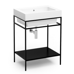 Lavabo in ceramica 60x50 su Struttura in metallo Alaqua Colavene
