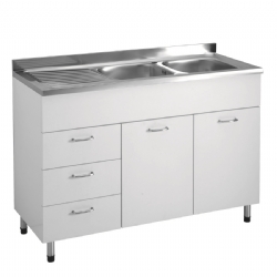 Sottolavello 120x50 vasche Dx inox Cucina Facile Colavene