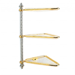 Angolare in ottone con 3 ripiani in Vedril cm H45 Giunone Stilhaus
