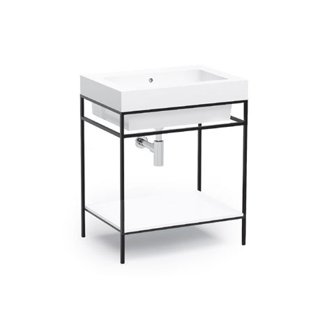 Lavabo 70x50 Alaqua Quadrello con base in legno Colavene