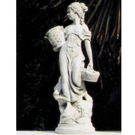 Donna con cesto minore H cm 70 in pietra ricostituita