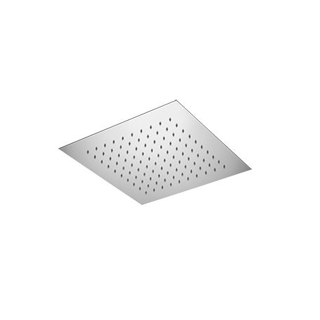 Soffione quadrato in acciaio a soffitto con fissaggio brevettato a molle , ispezionabile monogetto, misure 340x340mm